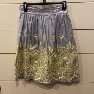DownEast Gray and Yellow a line skirt